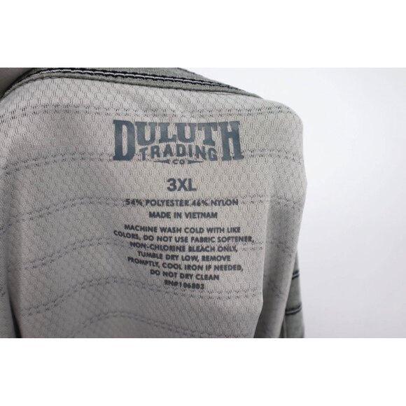 Duluth Trading Co. 3XL Gray Striped Golf Polo Shirt With Zipper Pocket - Picture 2 of 9
